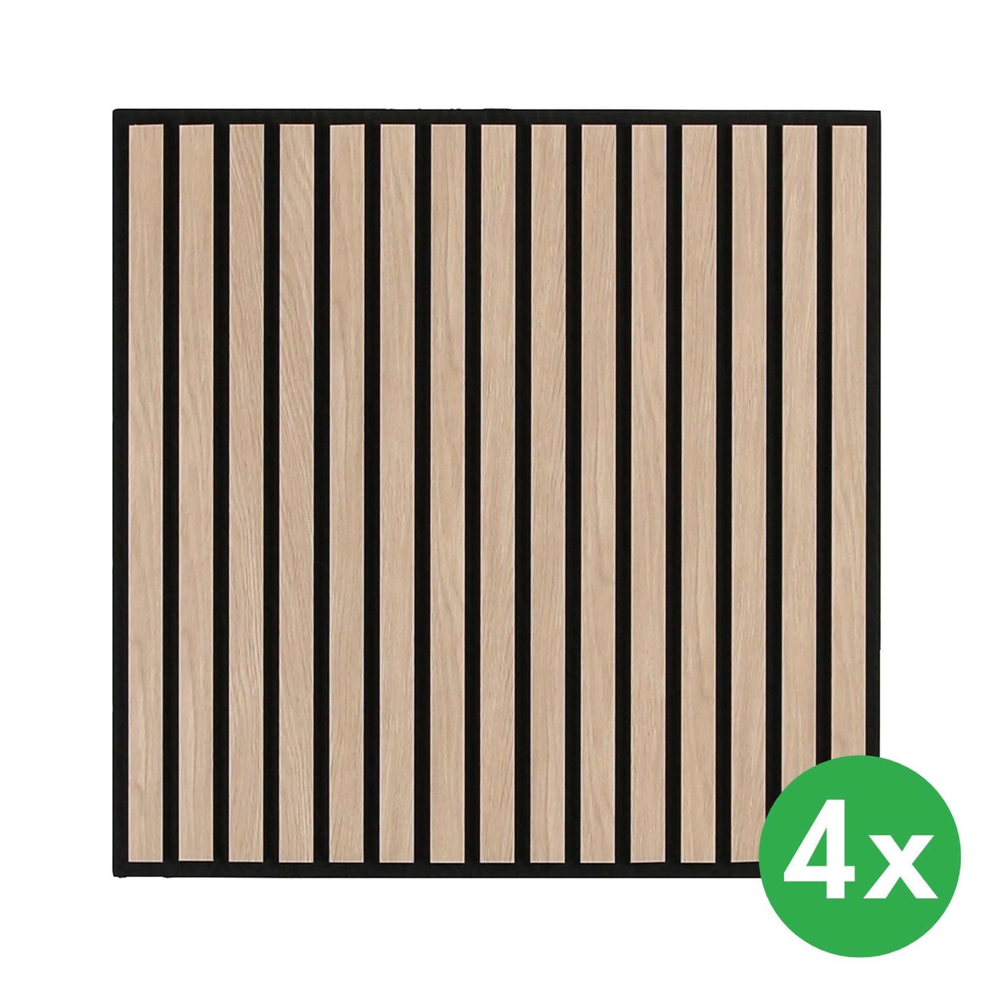 Dřevěný akustický panel pro stropní rastrovou konstrukci, 595 x 595 mm, B2BP008, balení 4 ks, dub sonoma