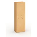 Drewniana Szafka ubraniowa - dwudrzwiowa, 2 przegródki, 1900x600x420 mm, buk