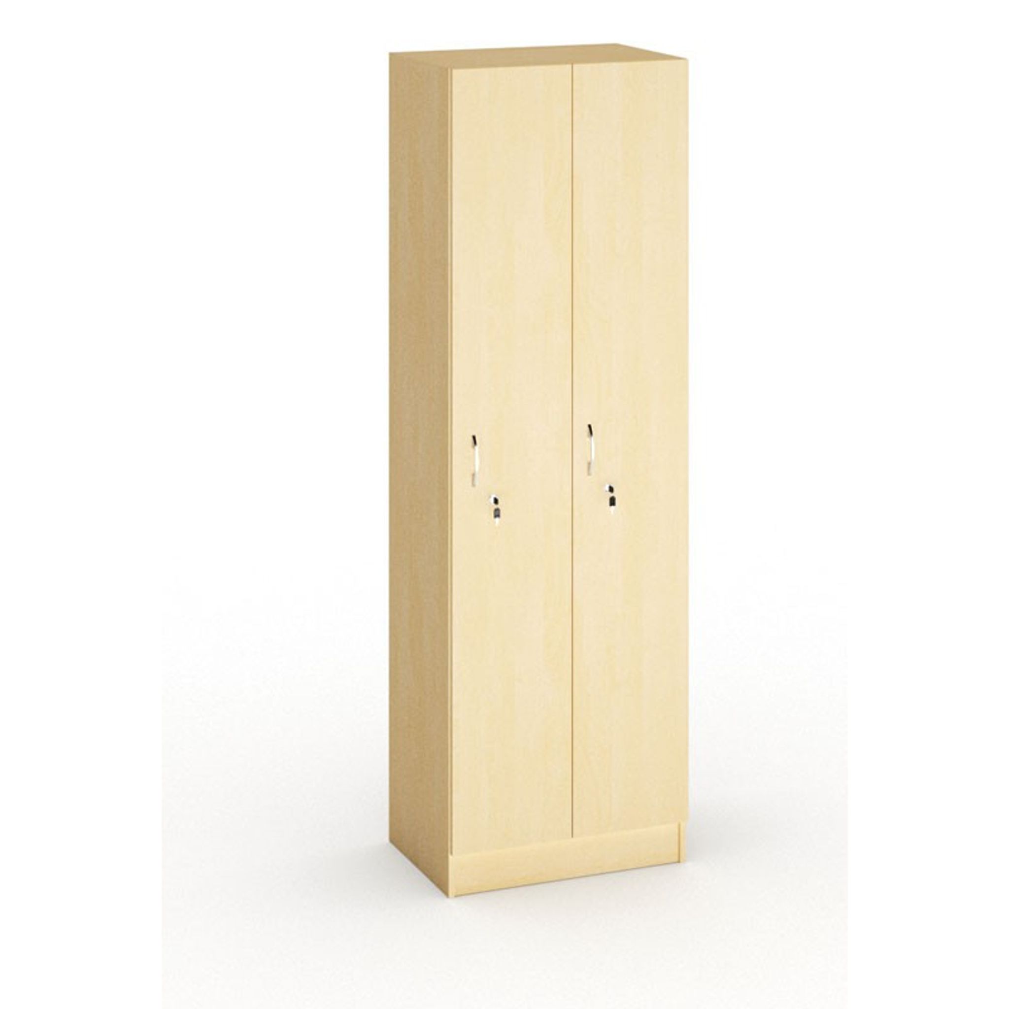 Drewniana szafka ubraniowa S5, 2-drzwiowa, 1900 x 600 x 420 mm, zamek cylindryczny