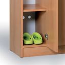 Drewniana szafka ubraniowa S5, 3-drzwiowa, 1900 x 900 x 420 mm, zamek cylindryczny, szary/niebieski