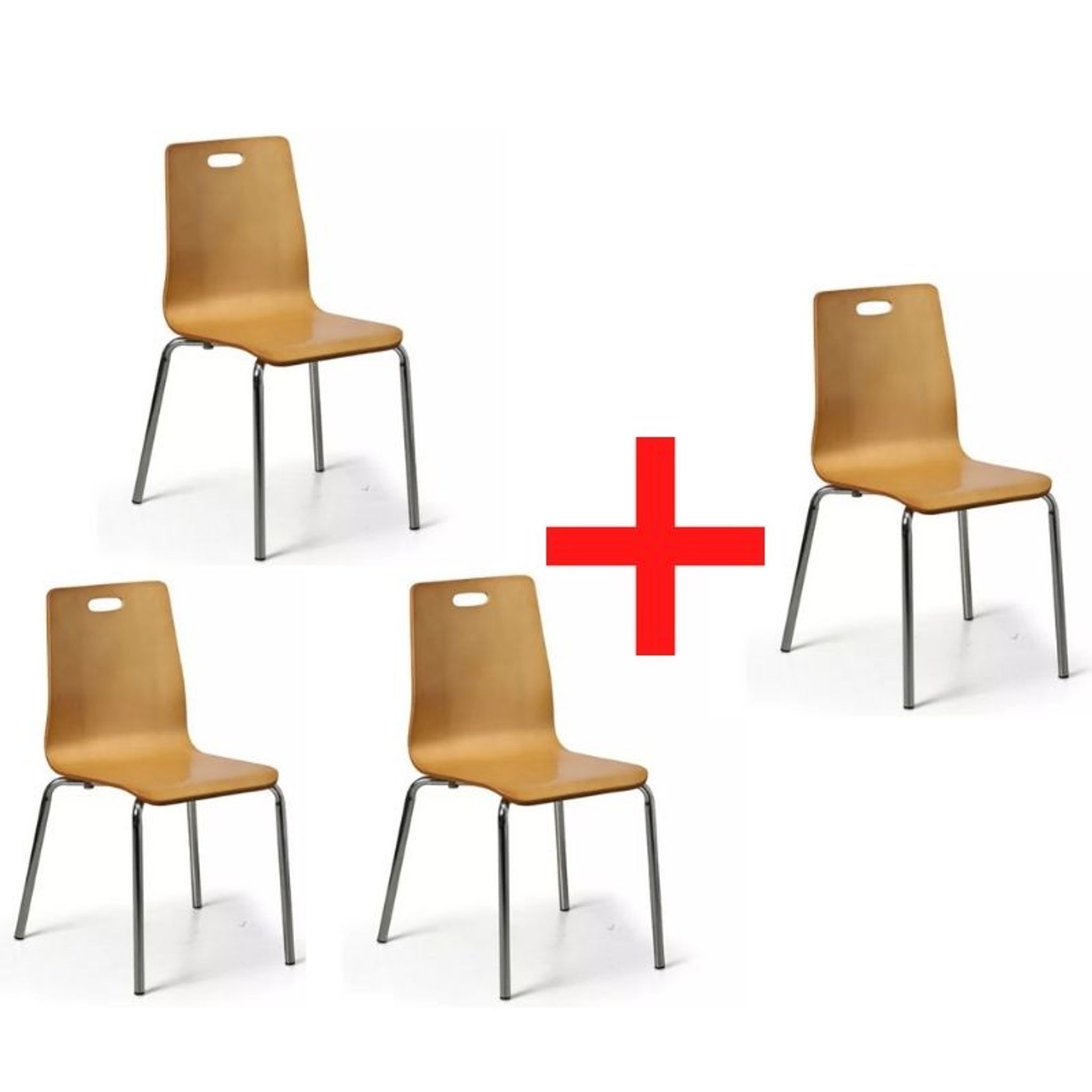Drewniane krzesło do jadalni BETTY 3+1 GRATIS, naturalne