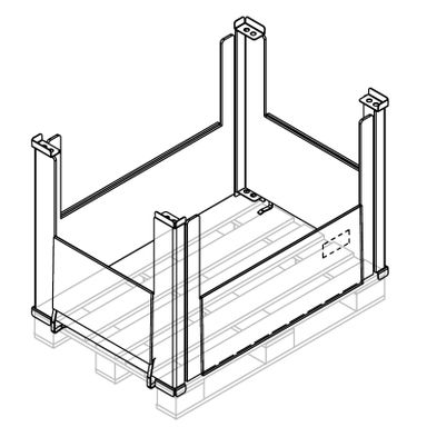 Drôtený paletový nadstavec PA-X9/S, všetky sklopné steny