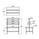 Edelstahl-Arbeitstisch mit Aufsatz, 1800 x 1050 x 2100 mm