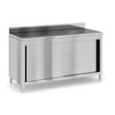 Edelstahl-Arbeitstisch mit Schrank, 1500 x 600 x 850 mm