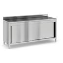 Edelstahl-Arbeitstisch mit Schrank, 1800 x 600 x 850 mm
