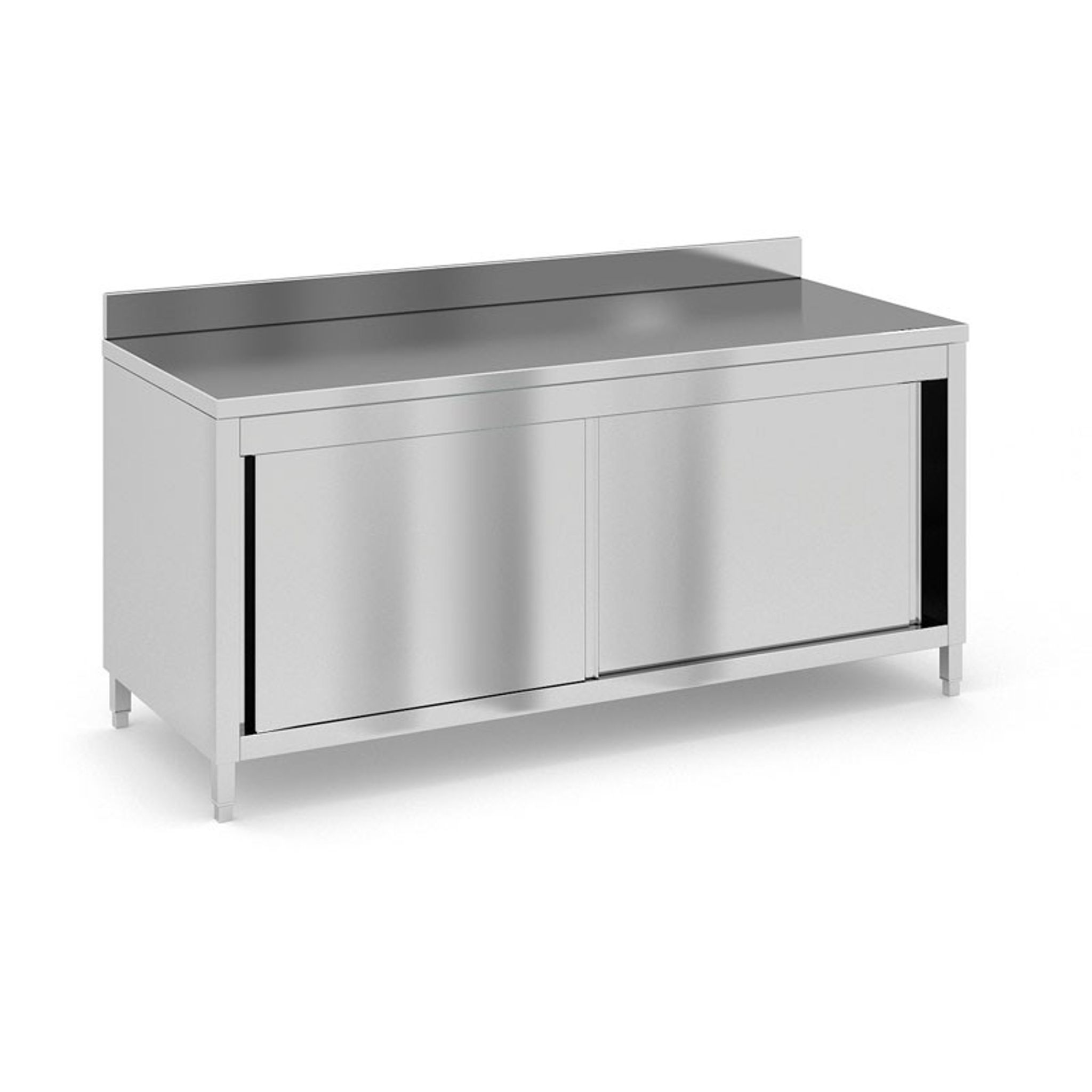 Edelstahl-Arbeitstisch mit Schrank, 1800 x 700 x 850 mm