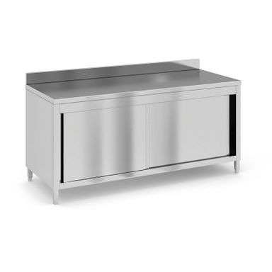 Edelstahl-Arbeitstisch mit Schrank, 1800 x 700 x 850 mm