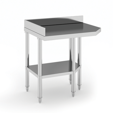 Edelstahl Ecktisch, 900 x 600 x 850 mm