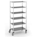 Edelstahl-Etagenwagen ohne Griff, 6 Böden, 705x405x1425 mm