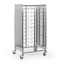 Edelstahl-Tablettwagen mit Seitenwänden, zweireihig, 12 Ebenen, 1720 x 833 x 650 mm