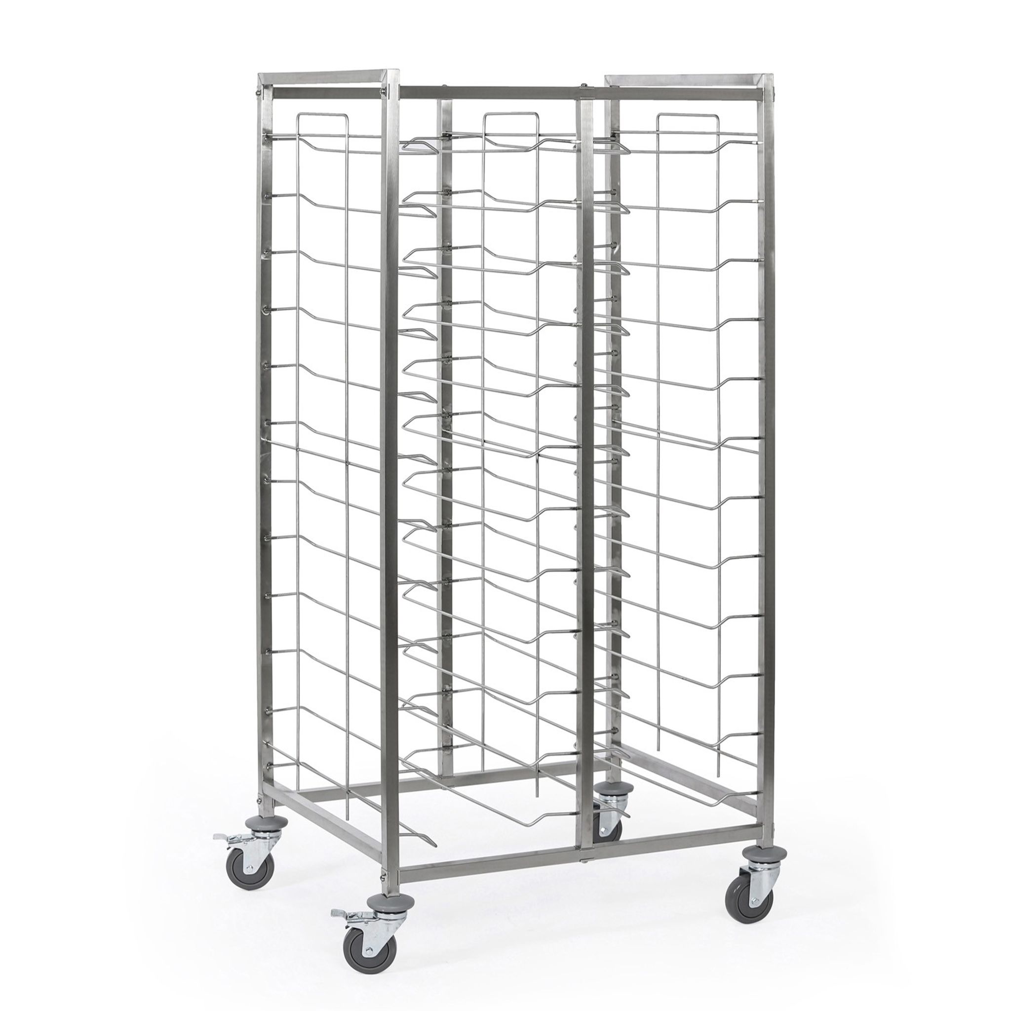 Edelstahl-Tablettwagen, zweireihig, 12 Ebenen, 1720 x 833 x 650 mm