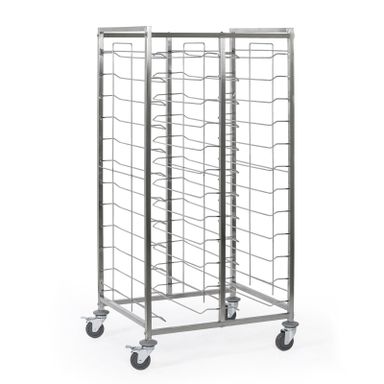 Edelstahl-Tablettwagen, zweireihig, 12 Ebenen, 1720 x 833 x 650 mm
