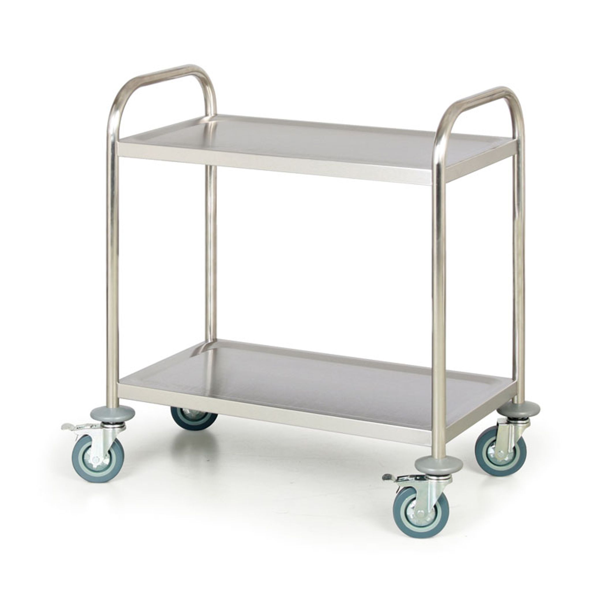 Edelstahl-Tischwagen, 2 Etagen, 710 x 410 mm