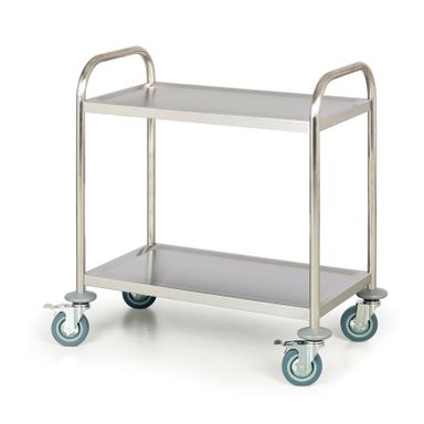 Edelstahl-Tischwagen, 2 Etagen, 710 x 410 mm