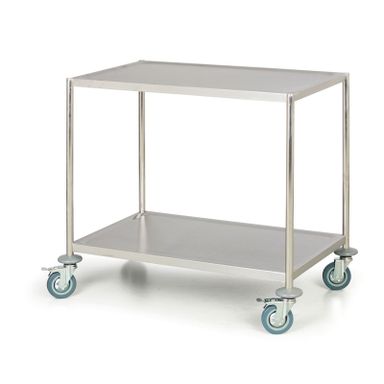 Edelstahl-Tischwagen, 2 Etagen, 815 x 495 mm
