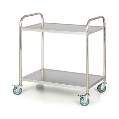 Edelstahl-Tischwagen, 2 Etagen, 860 x 540 mm