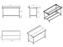 Edelstahltisch mit Schneidebrett, 1500 x 700 x 850 mm
