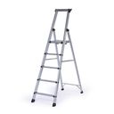 Einseitige Aluminiumtreppe mit Ablage, 1x5 Stufen, Höhe 1,18 m