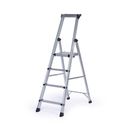 Einseitige Aluminiumtreppe PROFI mit Ablage, 1x4 Stufen, Höhe 0,935 m