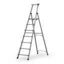 Einseitige Aluminiumtreppe PROFI mit Ablage, 1x7 Stufen, Höhe 1,68 m