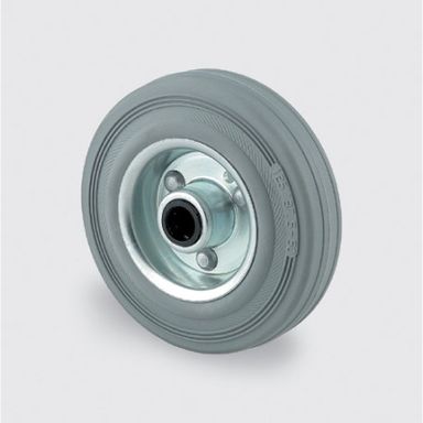 Einzelrad TENTE, Metallscheibe, grauer Gummi, 100 mm