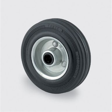 Einzelrad TENTE, Metallscheibe, schwarzer Gummi, 100 mm