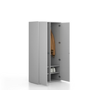 Einzelschließfach FRAME, 2 Abteile, 872 x 450 x 1735 mm, PUSH-lock, grau