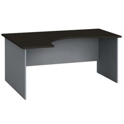 Ergonomický kancelársky písací stôl PRIMO FLEXI, 160x120 cm, ľavý, sivá/wenge