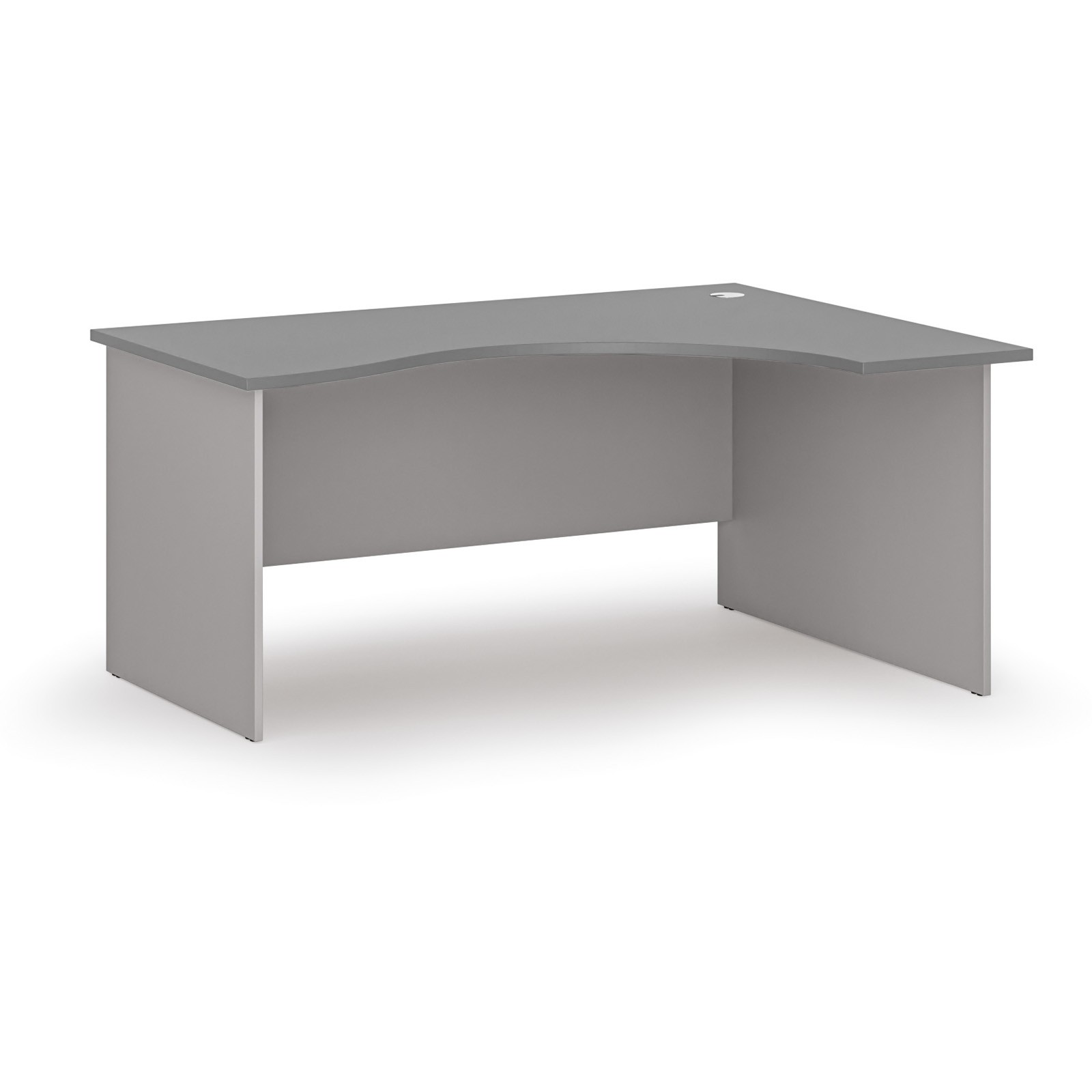 Fotografia produktu: Ergonomický kancelársky písací stôl PRIMO GRAY, 160x120 cm, pravý, sivá/grafit