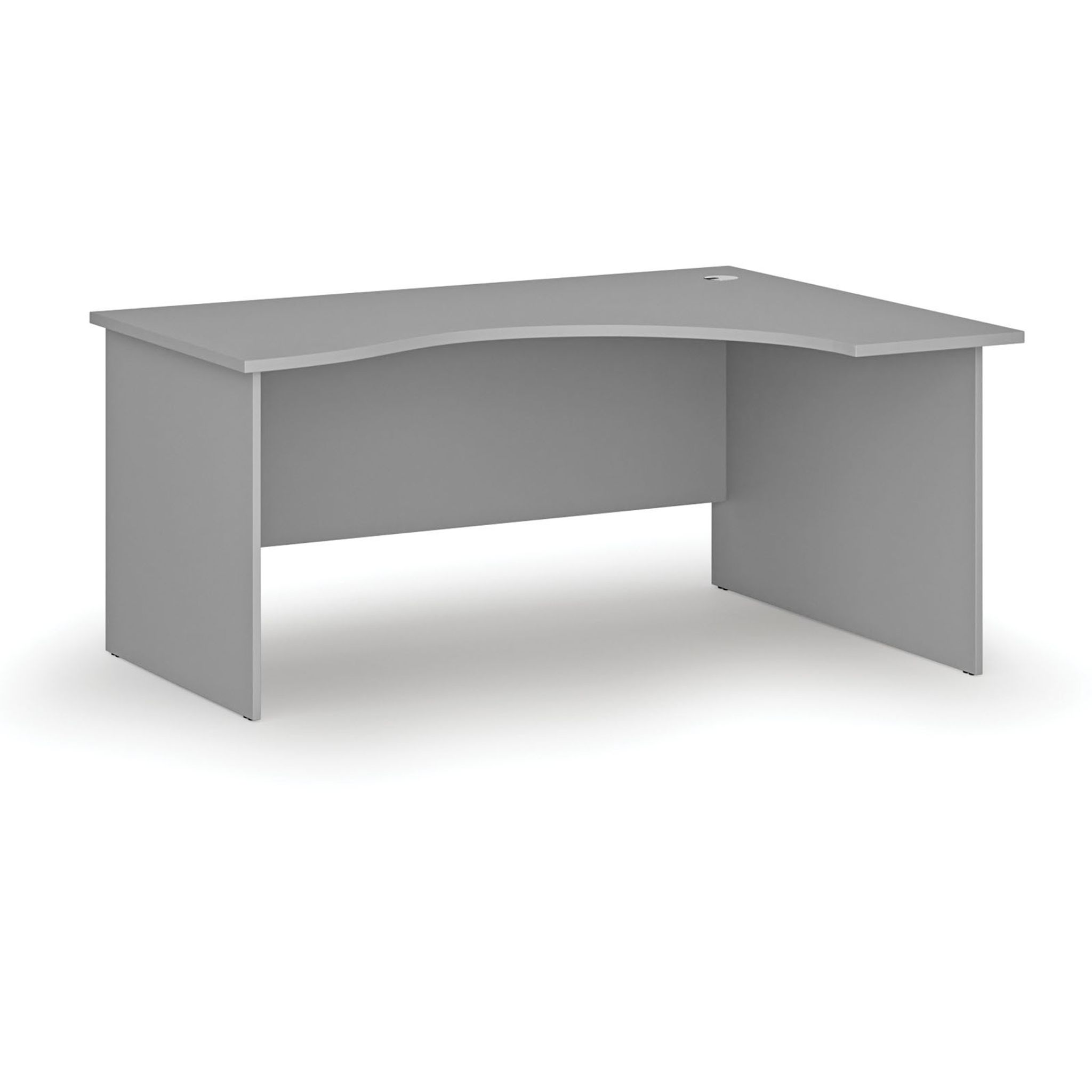 Ergonomický kancelársky písací stôl PRIMO GRAY, 160x120 cm, pravý, sivá