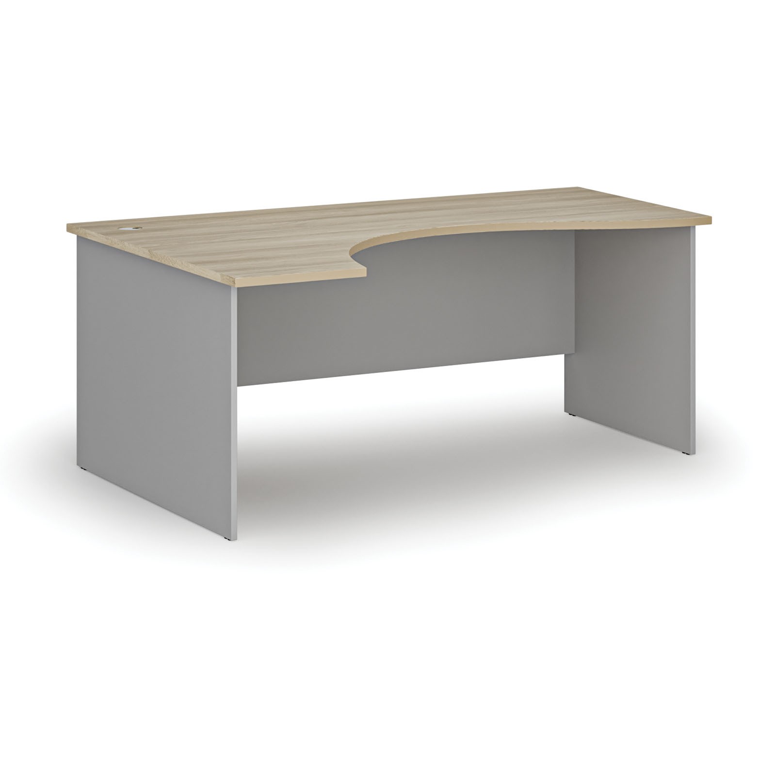 Fotografia produktu: Ergonomický kancelársky písací stôl PRIMO GRAY, 180x120 cm, ľavý, sivá/dub prírodný