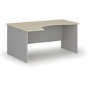 Ergonomický kancelářský pracovní stůl PRIMO GRAY, 1600 x 1200 mm, levý, šedá/bříza