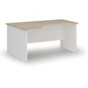 Ergonomický kancelářský pracovní stůl PRIMO WHITE, 1600 x 1200 mm, levý, bílá/dub přírodní