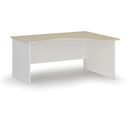 Ergonomický kancelářský pracovní stůl PRIMO WHITE, 1600 x 1200 mm, pravý, bílá/bříza