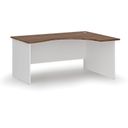 Ergonomický kancelářský pracovní stůl PRIMO WHITE, 1600 x 1200 mm, pravý, bílá/ořech