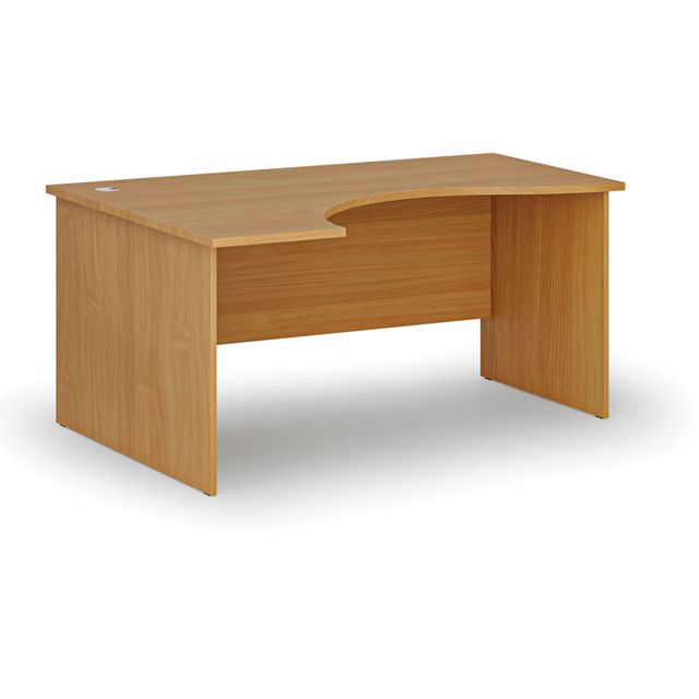 Ergonomický kancelářský pracovní stůl PRIMO WOOD, 1600 x 1200 mm, levý, buk