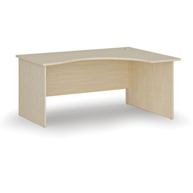 Ergonomický kancelářský pracovní stůl PRIMO WOOD, 1600 x 1200 mm, pravý