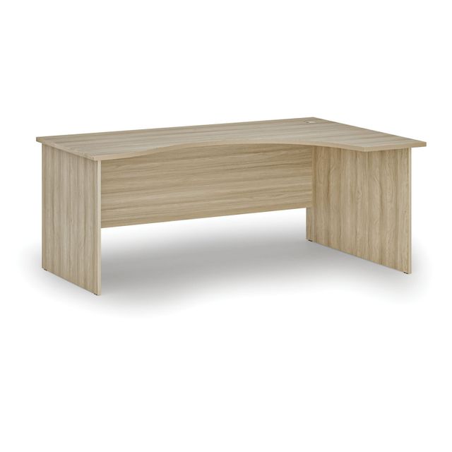 Ergonomický kancelářský pracovní stůl PRIMO WOOD, 1800 x 1200 mm, pravý, dub přírodní