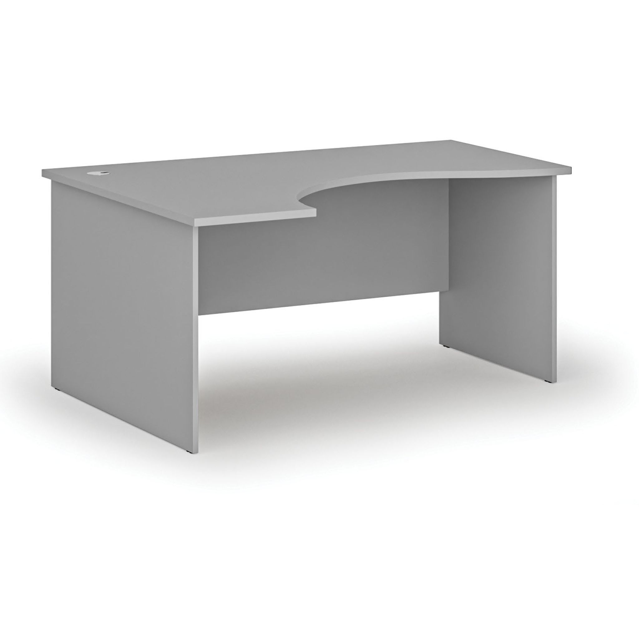 Ergonomický kancelársky pracovný stôl PRIMO GRAY, 1600 x 1200 mm, ľavý, sivá