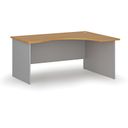 Ergonomický kancelársky pracovný stôl PRIMO GRAY, 1600 x 1200 mm, pravý, sivá/buk