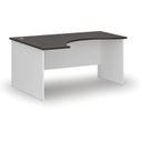 Ergonomický kancelársky pracovný stôl PRIMO WHITE, 1600 x 1200 mm, ľavý, biela/wenge