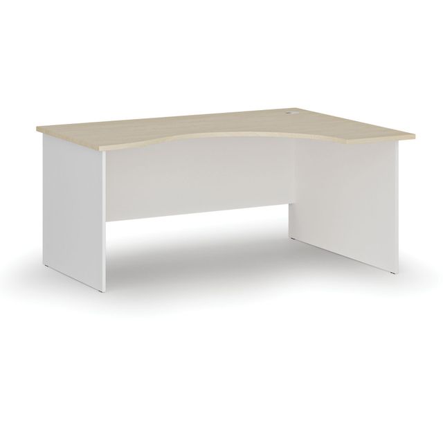 Ergonomický kancelársky pracovný stôl PRIMO WHITE, 1600 x 1200 mm, pravý