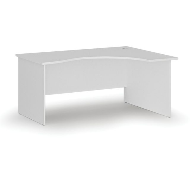 Ergonomický kancelársky pracovný stôl PRIMO WHITE, 1600 x 1200 mm, pravý, biela