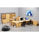 Ergonomický kancelársky pracovný stôl PRIMO WOOD, 1600 x 1200 mm, pravý, buk