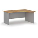 Ergonomický kancelářský psací stůl PRIMO GRAY, 160x120 cm, pravý, šedá/buk