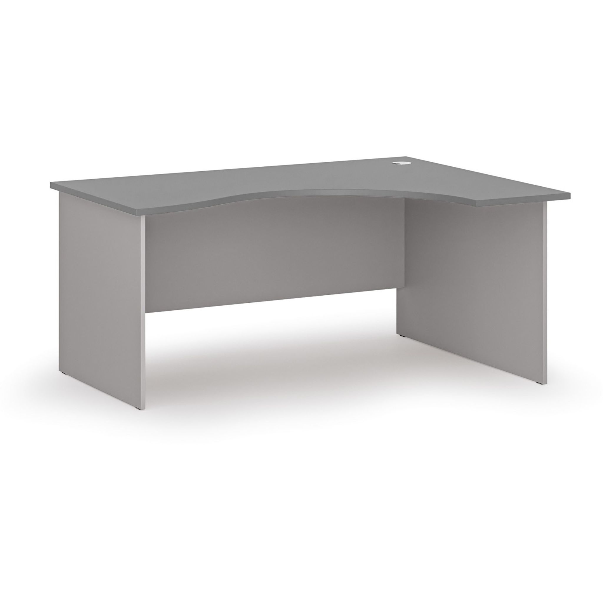 Ergonomický kancelářský psací stůl PRIMO GRAY, 160x120 cm, pravý, šedá/grafit