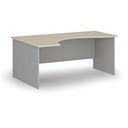 Ergonomický kancelářský psací stůl PRIMO GRAY, 180x120 cm, levý, šedá/bříza