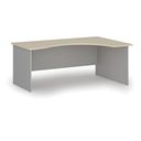 Ergonomický kancelářský psací stůl PRIMO GRAY, 180x120 cm, pravý, šedá/bříza
