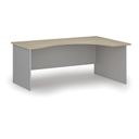 Ergonomický kancelářský psací stůl PRIMO GRAY, 180x120 cm, pravý, šedá/dub přírodní