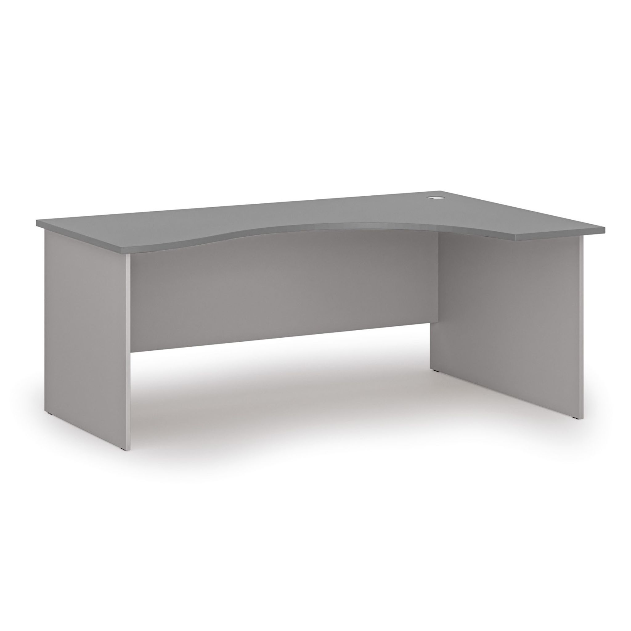 Ergonomický kancelářský psací stůl PRIMO GRAY, 180x120 cm, pravý, šedá/grafit